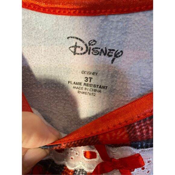 Disney girls, Minnie mouse, red toddler nightgown, Christmas holiday S/3 T - Picture 4 of 4